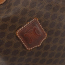 CELINE Macadam Canvas Shoulder Bag PVC Leather Brown Gold Auth 180643-18