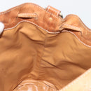 CELINE Macadam Canvas Shoulder Bag PVC Leather Brown Gold Auth 180643-21