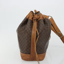 CELINE Macadam Canvas Shoulder Bag PVC Leather Brown Gold Auth 180643-4