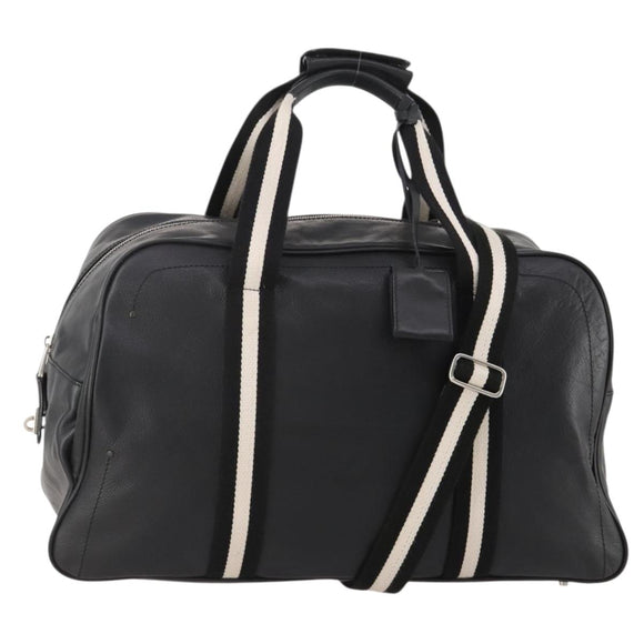 BALLY Boston Bag Leather 2way Black Auth 180652A