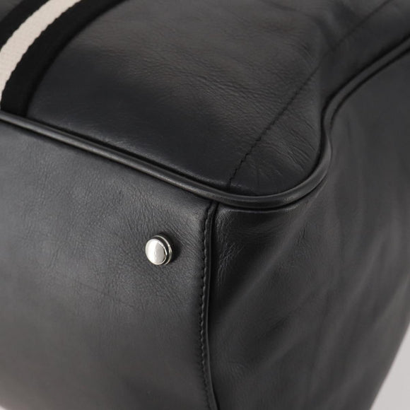 BALLY Boston Bag Leather 2way Black Auth 180652A