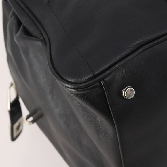 BALLY Boston Bag Leather 2way Black Auth 180652A