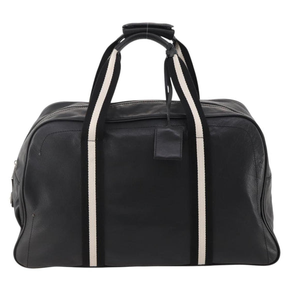 BALLY Boston Bag Leather 2way Black Auth 180652A