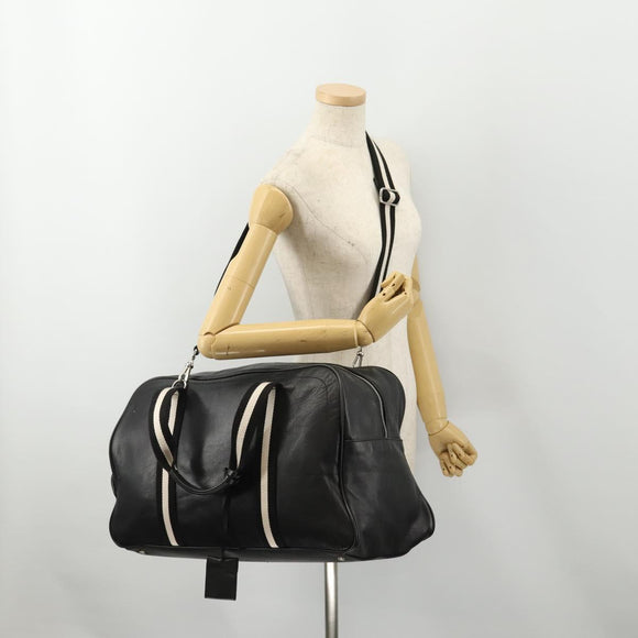BALLY Boston Bag Leather 2way Black Auth 180652A