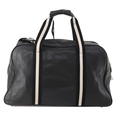 BALLY Boston Bag Leather 2way Black Auth 180652A - 0