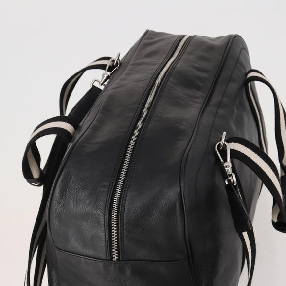 BALLY Boston Bag Leather 2way Black Auth 180652A