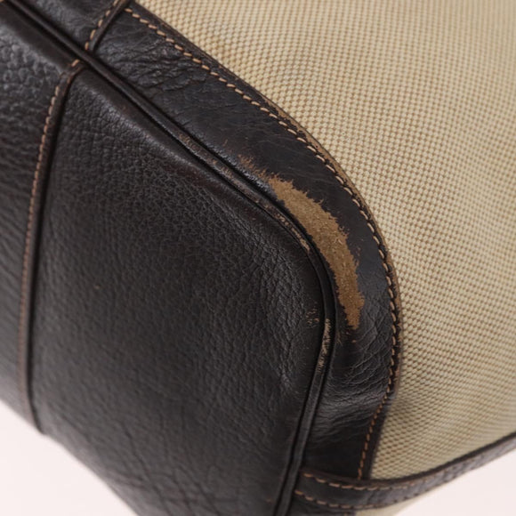 HERMES Tower Ash Garden Party MM Handtas Canvas Beige Zilver Auth 180653