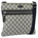 GUCCI GG Supreme Shoulder Bag PVC Navy Silver 295257 Auth 180659A-1