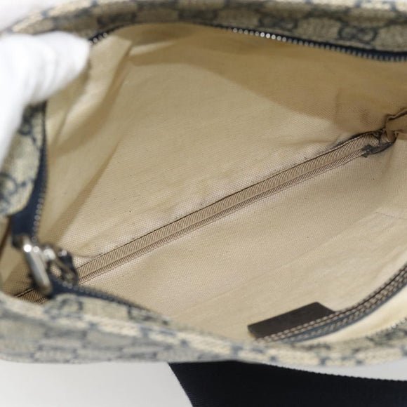 GUCCI GG Supreme Shoulder Bag PVC Navy Silver 295257 Auth 180659A