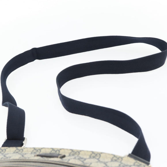 GUCCI GG Supreme Shoulder Bag PVC Navy Silver 295257 Auth 180659A