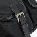 PRADA Rugzak Nylon Zwart Zilver Auth 180665A-19