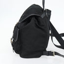PRADA Rugzak Nylon Zwart Zilver Auth 180665A-4