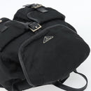 PRADA Rugzak Nylon Zwart Zilver Auth 180665A-6