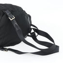 PRADA Rugzak Nylon Zwart Zilver Auth 180665A-8