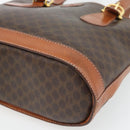 CELINE Macadam Canvas Tote Bag PVC Leather Brown Gold Auth 180666-10