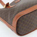 CELINE Macadam Canvas Tote Bag PVC Leather Brown Gold Auth 180666-11