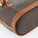 CELINE Macadam Canvas Tote Bag PVC Leather Brown Gold Auth 180666-13