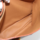 CELINE Macadam Canvas Tote Bag PVC Leather Brown Gold Auth 180666-15