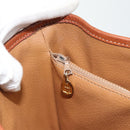 CELINE Macadam Canvas Tote Bag PVC Leather Brown Gold Auth 180666-18