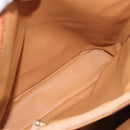 CELINE Macadam Canvas Tote Bag PVC Leather Brown Gold Auth 180666-20