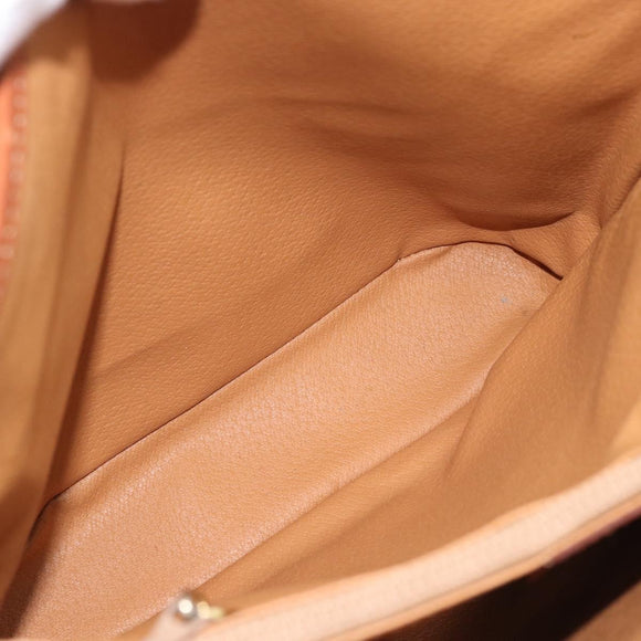 CELINE Macadam Canvas Tote Bag PVC Leather Brown Gold Auth 180666
