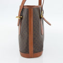 CELINE Macadam Canvas Tote Bag PVC Leather Brown Gold Auth 180666-5