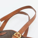 CELINE Macadam Canvas Tote Bag PVC Leather Brown Gold Auth 180666-8