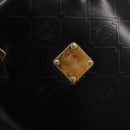 MCM Vicetos Logogram Hand Bag Leather Black Gold Auth 180670-12