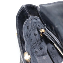 MCM Vicetos Logogram Hand Bag Leather Black Gold Auth 180670-19