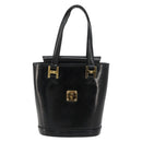 MCM Vicetos Logogram Hand Bag Leather Black Gold Auth 180670-13