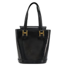 MCM Vicetos Logogram Hand Bag Leather Black Gold Auth 180670-2