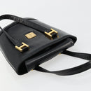 MCM Vicetos Logogram Hand Bag Leather Black Gold Auth 180670-6