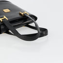 MCM Vicetos Logogram Hand Bag Leather Black Gold Auth 180670-7