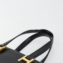 MCM Vicetos Logogram Hand Bag Leather Black Gold Auth 180670-8