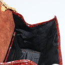 Salvatore Ferragamo Vara Ribbon Chain Bag Leather Bordeaux Gold Auth 180672-18
