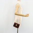 Salvatore Ferragamo Vara Ribbon Chain Bag Leather Bordeaux Gold Auth 180672-21