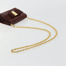 Salvatore Ferragamo Vara Ribbon Chain Bag Leather Bordeaux Gold Auth 180672-7