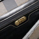 FENDI Pecan Canvas Shoulder Bag PVC Brown Black Auth 180678-20