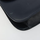 GUCCI Bamboo Chain Shoulder Bag Leather Navy Gold Auth 180679-11
