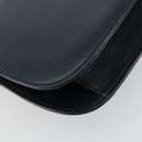 GUCCI Bamboo Chain Shoulder Bag Leather Navy Gold Auth 180679-13