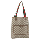GUCCI GG Supreme Web Sherry Line Tragetasche PVC Beige Rot 39 02 003 Auth 180682-1