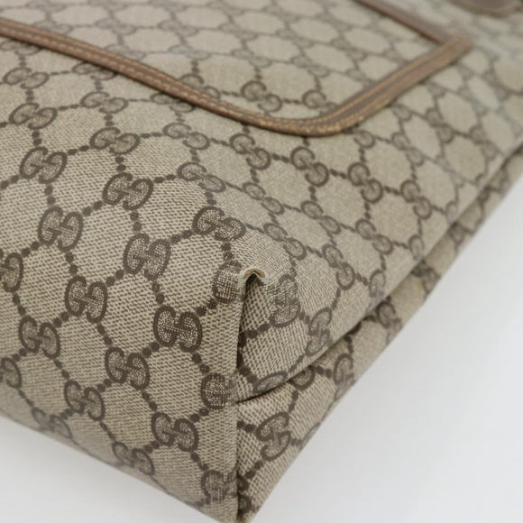 GUCCI GG Supreme Web Sherry Line Tragetasche PVC Beige Rot 39 02 003 Auth 180682