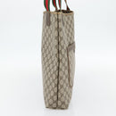 GUCCI GG Supreme Web Sherry Line Tragetasche PVC Beige Rot 39 02 003 Auth 180682-4