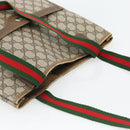 GUCCI GG Supreme Web Sherry Line Tragetasche PVC Beige Rot 39 02 003 Auth 180682-6