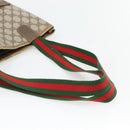 GUCCI GG Supreme Web Sherry Line Tragetasche PVC Beige Rot 39 02 003 Auth 180682-7