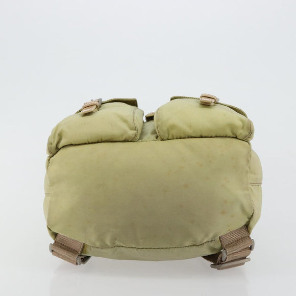 PRADA Rugzak Nylon Groen Zilver Auth 180684