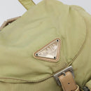 PRADA Rugzak Nylon Groen Zilver Auth 180684-20