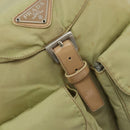 PRADA Rugzak Nylon Groen Zilver Auth 180684-21