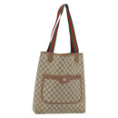 GUCCI GG Supreme Web Sherry Line Tote Bag PVC Beige Red 40 02 003 Auth 180686-1