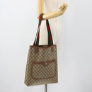 GUCCI GG Supreme Web Sherry Line Tote Bag PVC Beige Red 40 02 003 Auth 180686-21